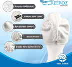 KEEPOZ Hair Towel Wrap Quick Dry 100% Cotton Super Absorbent Turban Head Wrap - Image 4