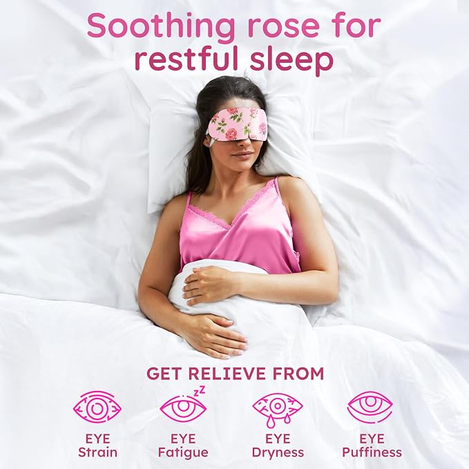 16 Pack Rose Steam Eye Mask for Dryness, Strain & Relaxation, Heated Eye Mask - Image 2