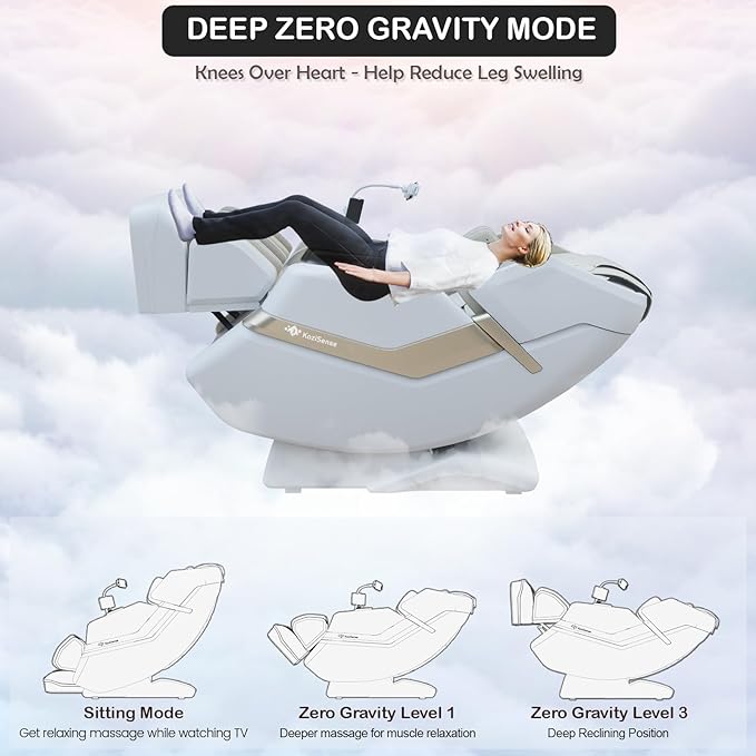 KoziSense KZ-313 2026 Heated Jade Roller Massage Chair Full Body, Deep Zero - Image 5
