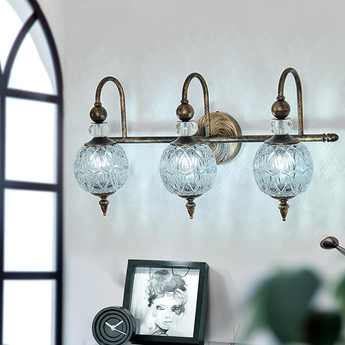 Piepooye Vintage Bathroom Light Fixtures Bronze Vanity Light - Image 9