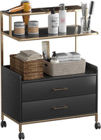 Salon Rolling Trolley with Lockable Wheels Storage Drawers Tool Organizer by Waktavel
