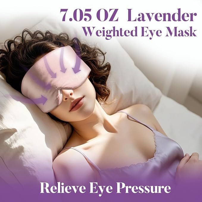Lavender Heated Eye Mask, Weighted Sleep Mask - Image 2