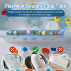 Splash Guard for Bathtub Kids, Longer Silicone Bathtub Water Guard, Toy Tray - Image 7