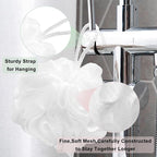Loofah Charcoal Bath Shower Sponge Body Scrubber, 75g Exfoliate Mesh Pouf - Image 4