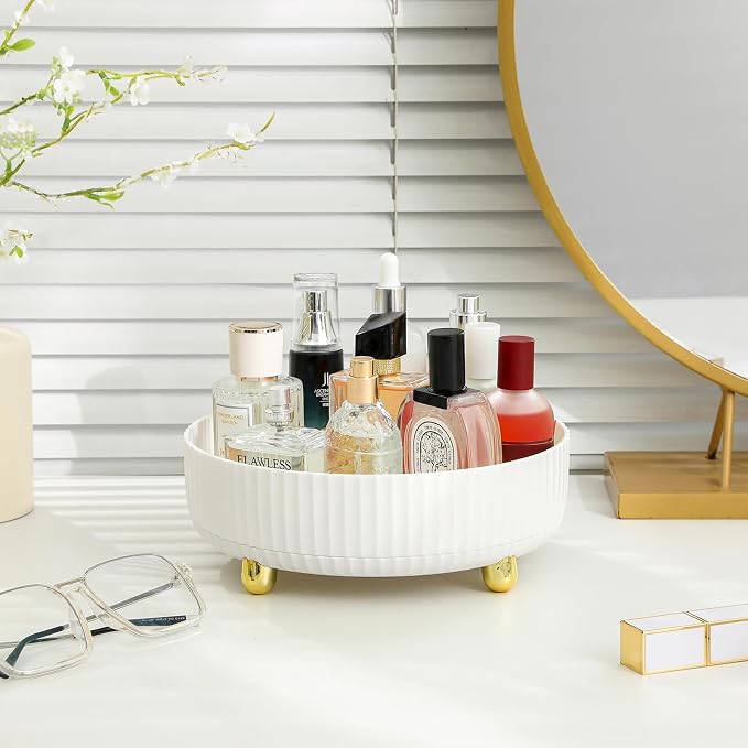 Anyoifax Makeup Perfume Organizer Tray 360 Degree Rotating Lazy Susan Skincare - Image 2