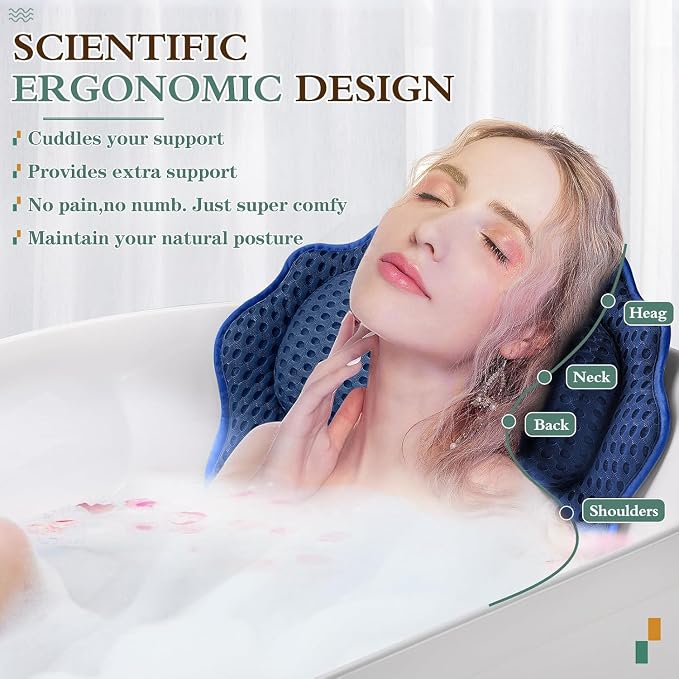 Bath Pillow RUVINCE Ergonomic Luxury Bathtub Pillow - Image 3