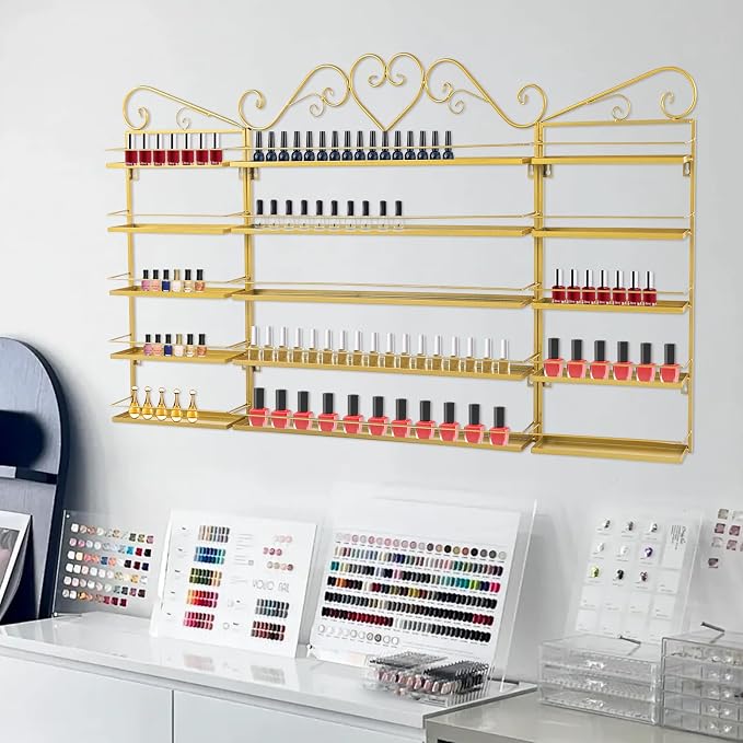 Nail Polish Organizer Wall Mounted, Metal Nail Polish Storage Holder - Image 2