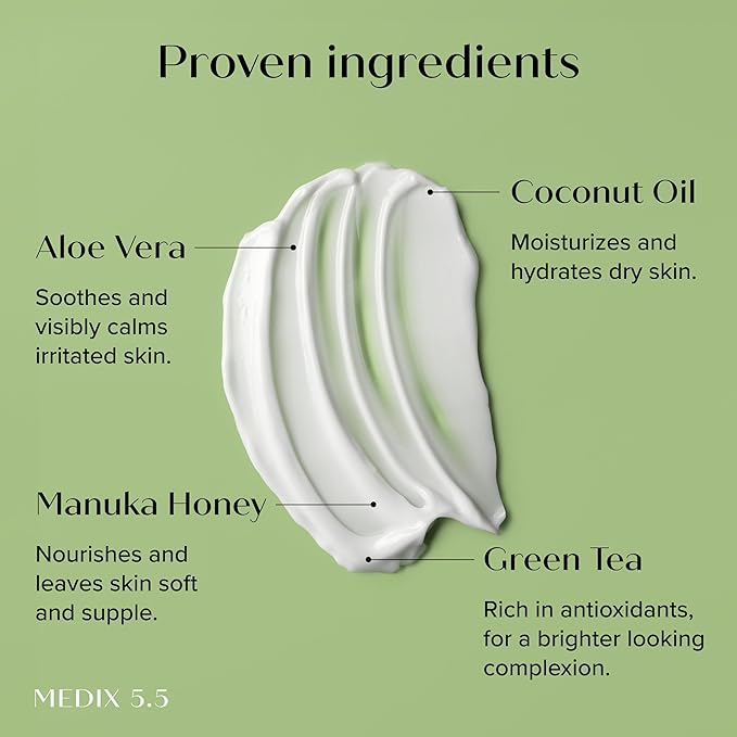 MEDIX Exfoliating Glycolic Acid Body Wash & Face Wash + Coconut Body Lotion - Image 7
