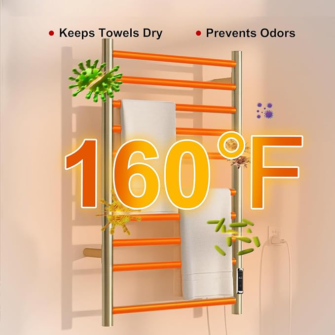 Heated Towel Racks for Bathroom, Wall Mounted Electric Towel Warmer Racks - Image 2