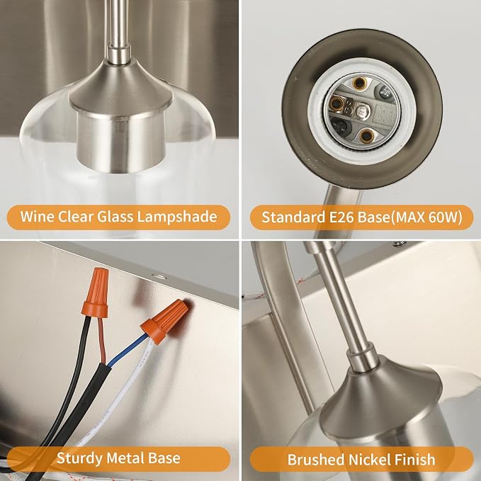 4-Light Brushed Nickel Vanity Light - Image 7