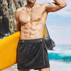 Men Boys Soft Wearable Bath Towel Short Pants Adjustable Mircofiber Towel Pool - Image 7