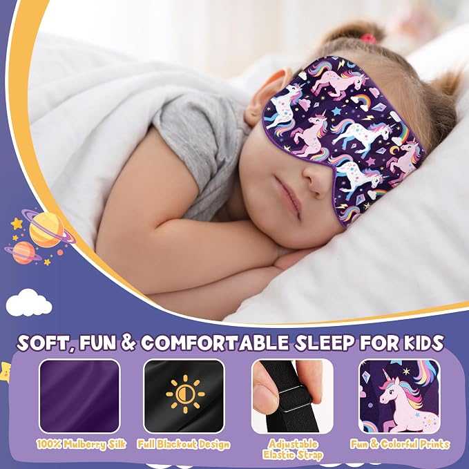 Silk Kids Sleep Mask: 100% Mulberry Silk Eye Mask, Sleeping Masks - Image 2