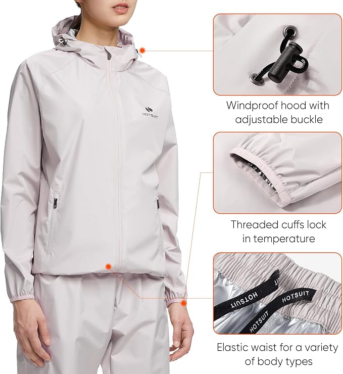 HOTSUIT Sauna Suit Women Machine Washable Sweat Sauna Jacket Pants Anti Rip - Image 5