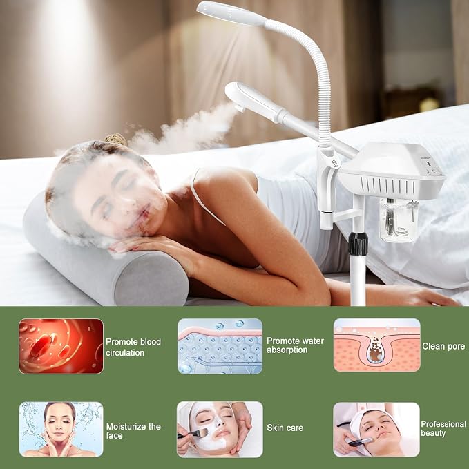 Professional Facial Steamer for Deep Hydration, 2in1 Ozone Face Steamer - Image 6