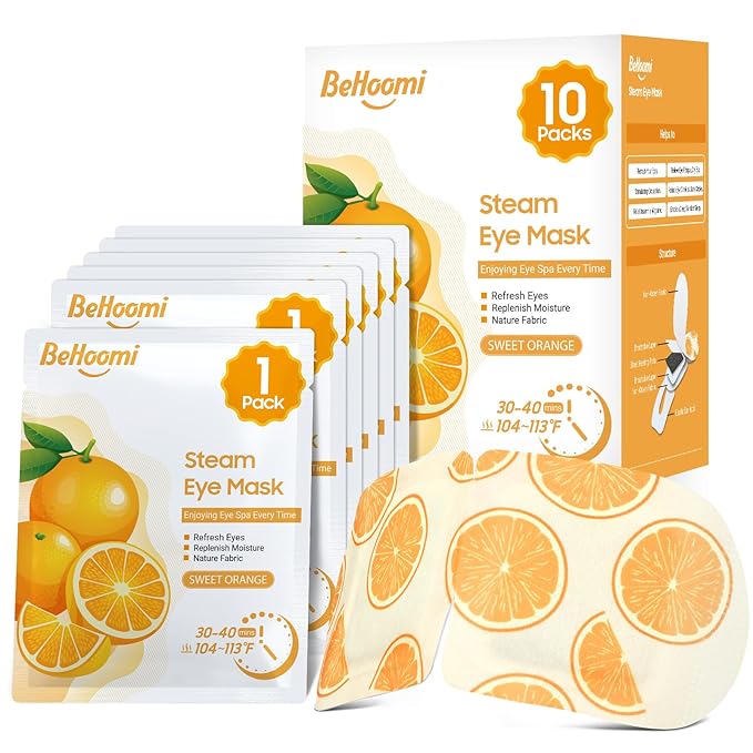 BeHoomi Steam Eye Mask, Self Heating Disposable SPA Warm Compress by BeHoomi