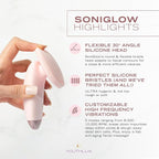 SoniGlow Silicone Face Scrubber/Facial Cleansing Brush – Electric Vibrating - Image 4