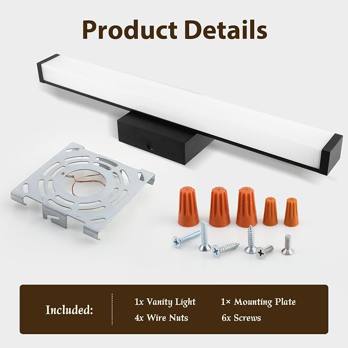 Bathroom Light Fixtures Over Mirror 22IN, 19W 5CCT Dimmable Modern Vanity Lights - Image 8