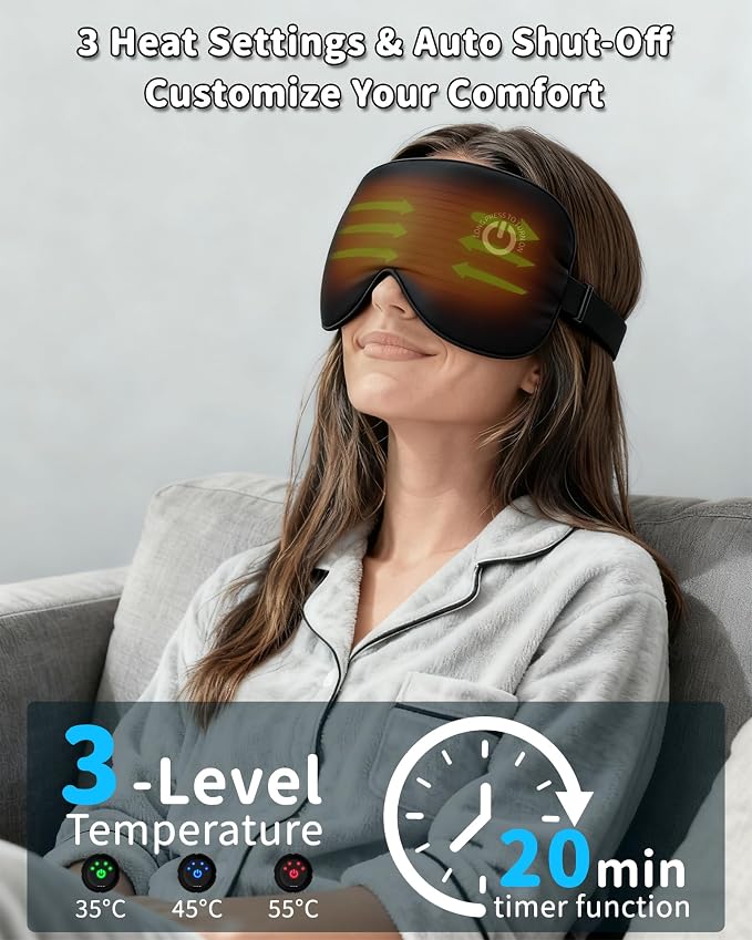 Heated Eye Mask FSA- HSA Eligible Cordless Pure Mulberry Silk Eye Mask - Image 5