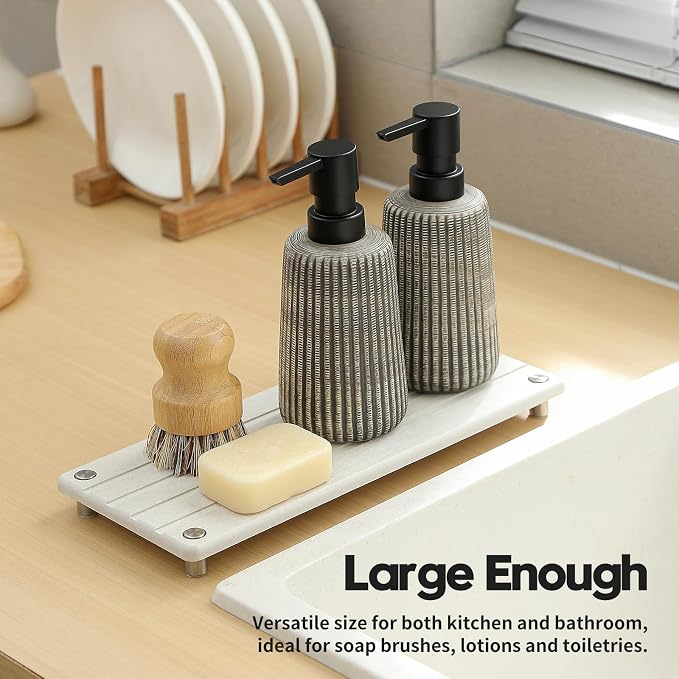 Razborci Instant Dry Sink Caddy Kitchen Sink Organizer, Quick Drying Stone Tray - Image 3