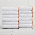 Great Bay Home Clay/White Washcloth Set by GreatBayHome