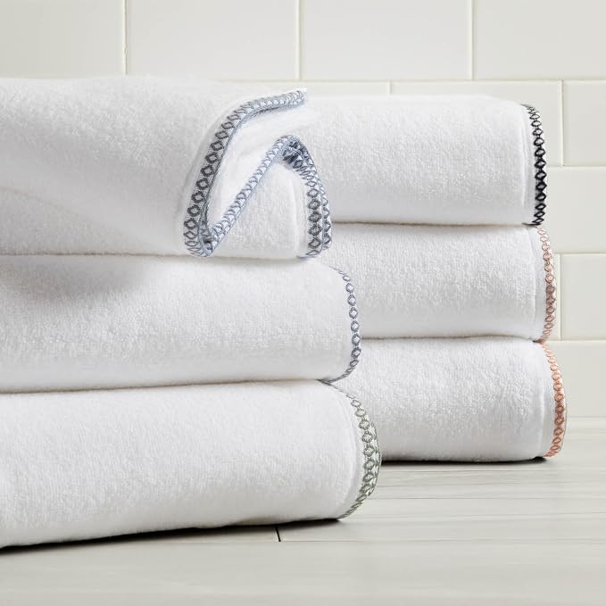 Great Bay Home Blue/White Bath Towel Set - Image 3