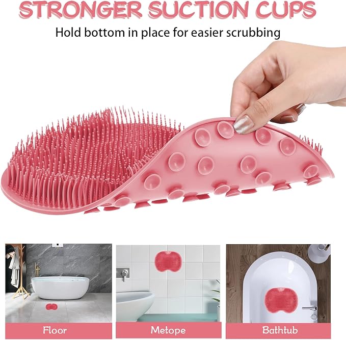 Shower Foot Scrubber, Wall Mounted Bath Massage Pad, Back Scrubber Back - Image 3