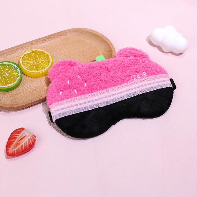 PERFECTSIGHT Sleep Eye Masks, Cute Bear Plush Sleep Eye Cover Lightweight - Image 5