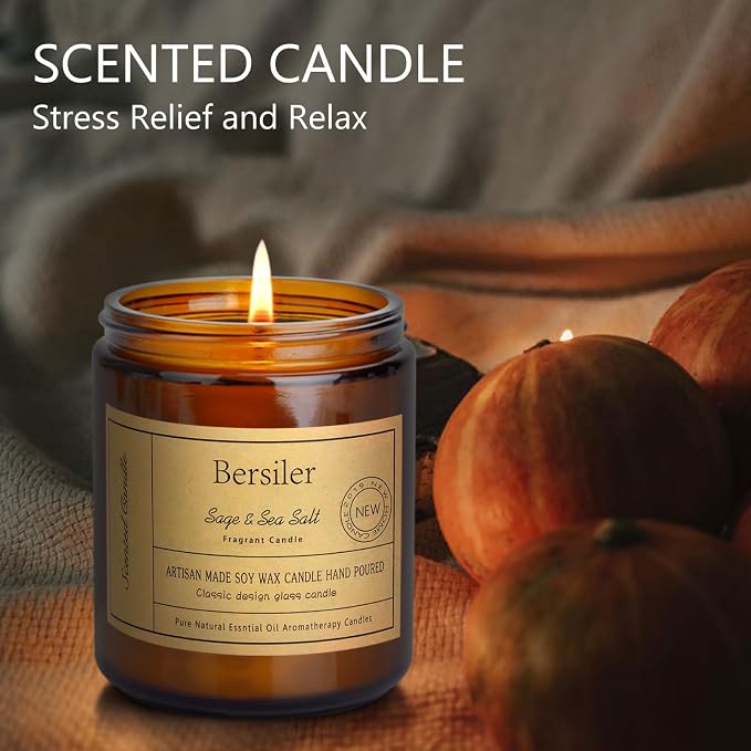 Aromatherapy Candles, Scented Candles, 7 OZ Sage Sea Salt Candles, Stress - Image 5