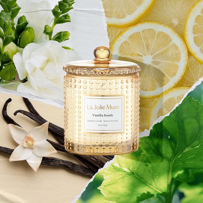 LA JOLIE MUSE Vanilla Bomb Candle –Vanilla, Lemon Zest & Patchouli | 10 oz - Image 2
