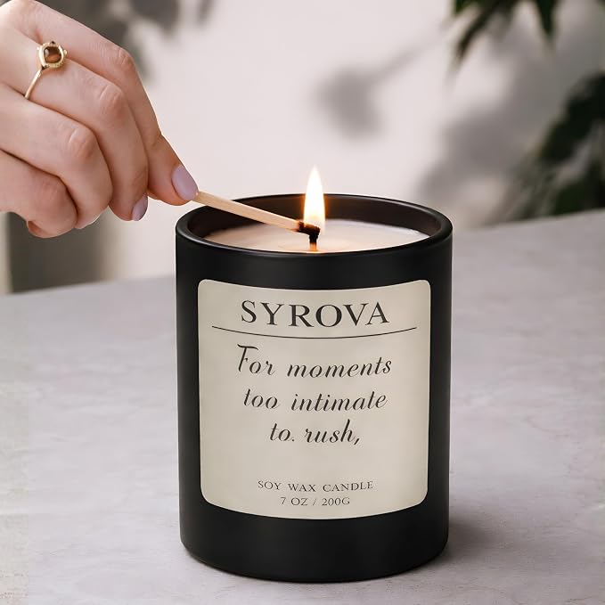 Amber & Tonka Bean Candle, Luxury Scented Soy Candle 7oz, Warm Cozy Fragrance - Image 5