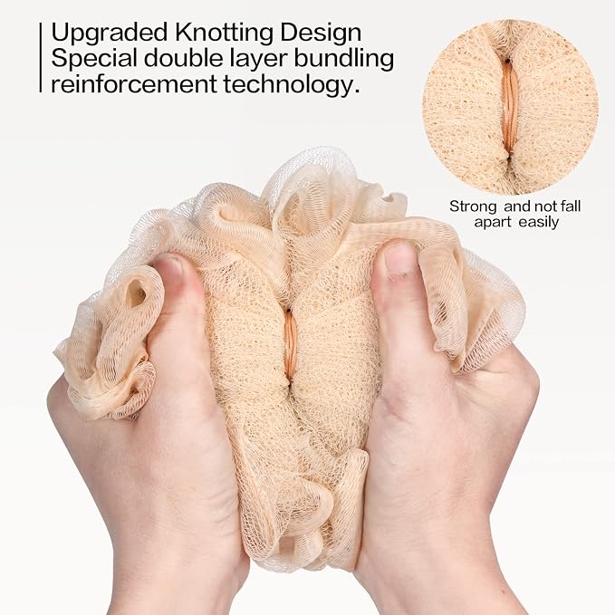 Fishent Loofah Bath Sponge Shower Loofahs, 4 Pack Soft Loofa Exfoliating Body - Image 4