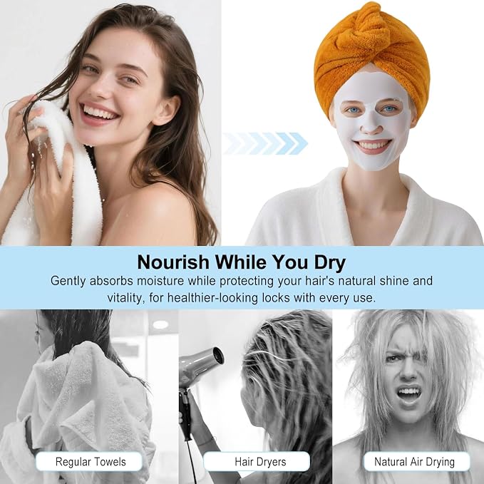 Microfiber Hair Drying Towel Wrap - Image 6