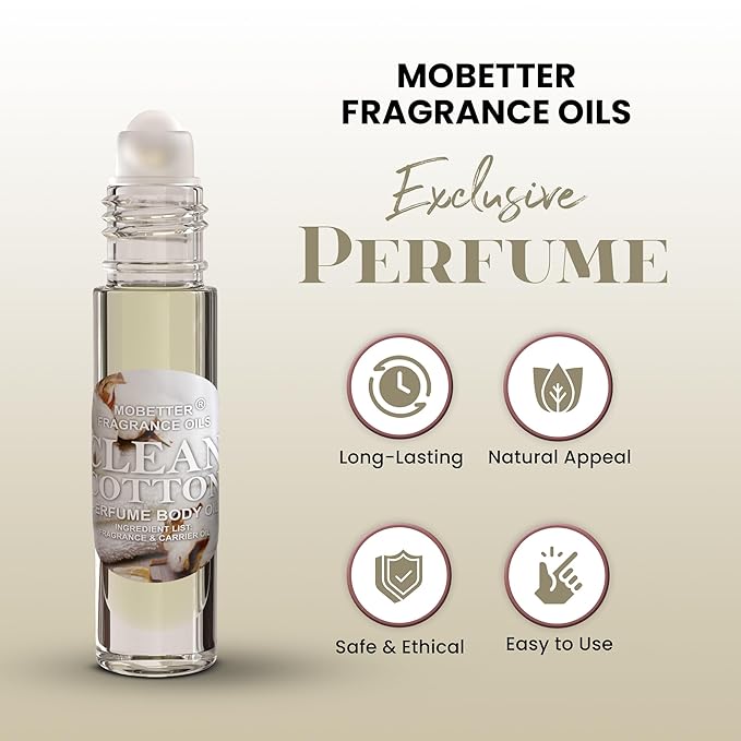 MOBETTER FRAGRANCE OILS Clean Cotton Perfume Body Oil - Image 3