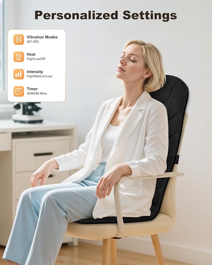 Snailax Back Massager with Heat, Massage Seat Cushion with 10 Motors, Massage - Image 4