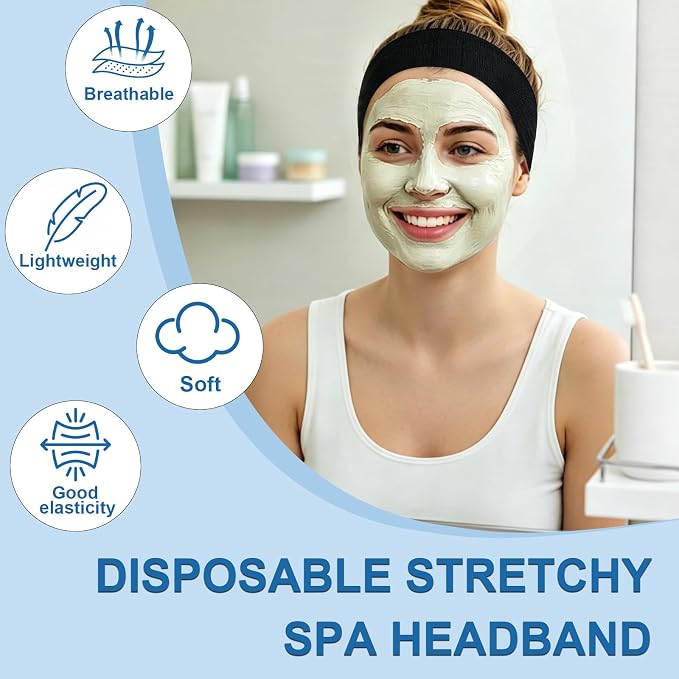 80 Pcs Disposable Facial Headbands - Image 2