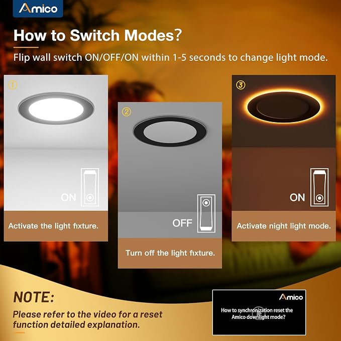 Amico 6 Pack Black 4 Inch 5CCT LED Recessed Ceiling Light - Image 3