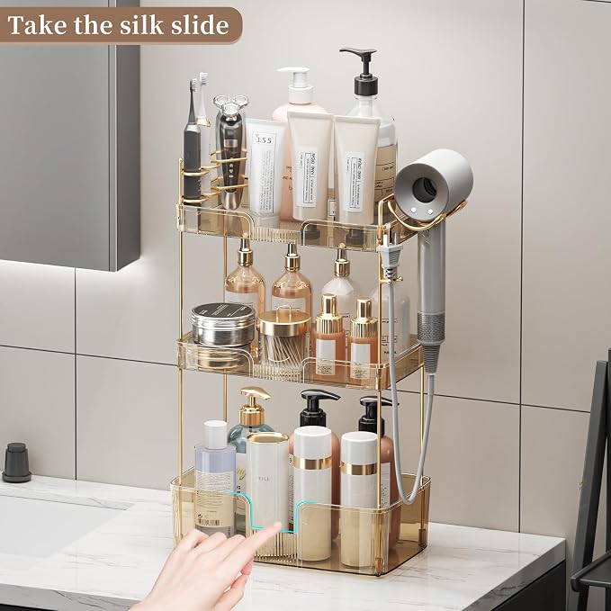 Akinbas 3 Tier Bathroom Organizer Countertop Makeup Perfume Tray Skincare - Image 7