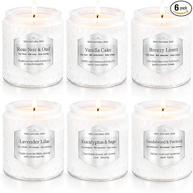 Scented Candles Gift Set for Women, 6 Pack Aromatherapy Soy Candles for Home by JXDLSQCandlesGiftsSets