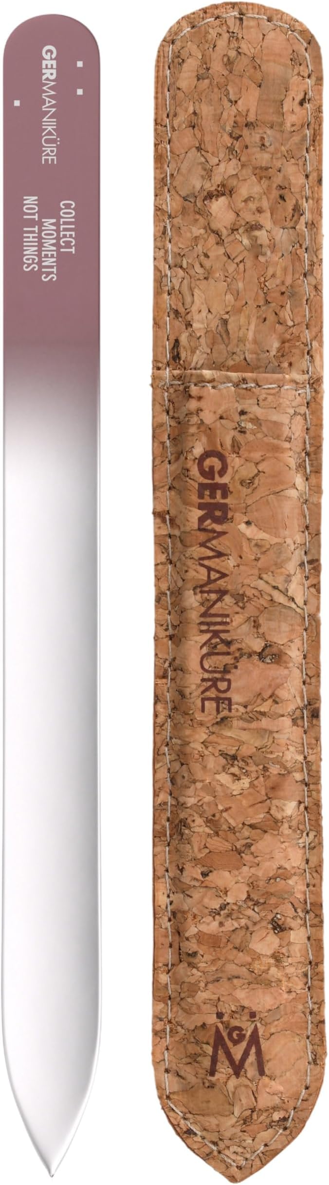 GERMANIKURE Glass Nail File in Cork Sleeve by GERMANIKURE