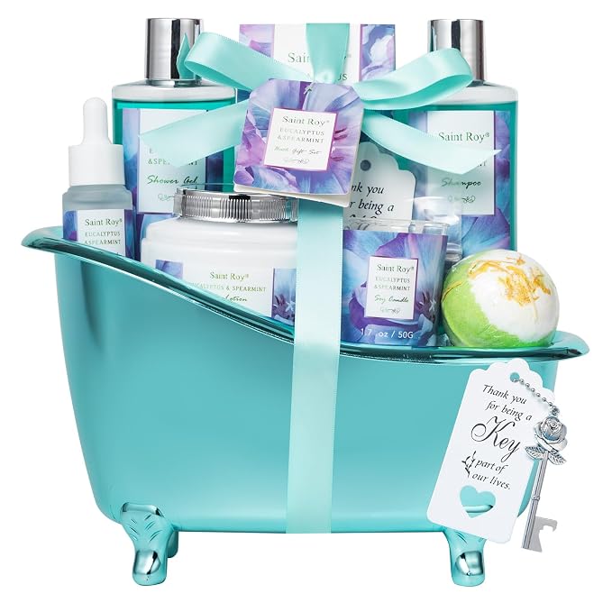 Bath and Body Basket Set EUCALYPTUS & Mint Spa Gift Basket - Image 9