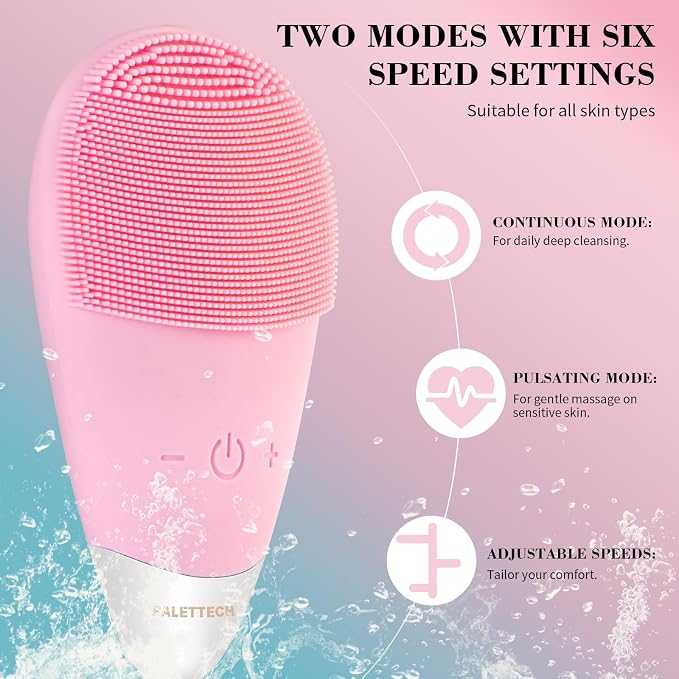 Facial Cleansing Brush, Rechargeable Silicone Face Scrubber - Image 6
