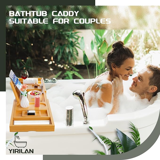 Premium Bathtub Tray Caddy, Expandable Bath Tray, Unique House Warming Gifts - Image 4