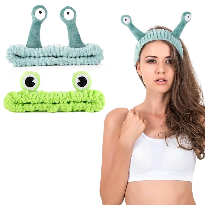 WLLHYF 3 Pack Spa Headband Face Wash Hairband Facial Makeup Head Wraps Cartoon - Image 9