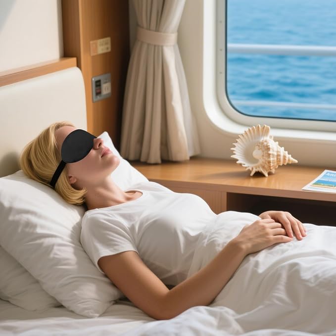 2 PCS Black Satin Sleep Masks, Adjustable Silk Eye Mask - Image 6