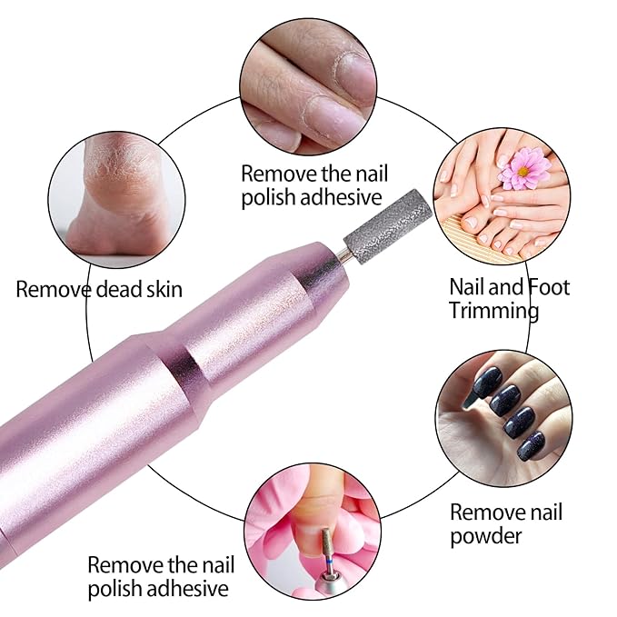 Nail Drill Kit Electric Rechargeable Set Cordless Nail Art Grinding Machine - Image 2