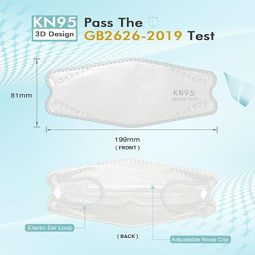 LEMENT KN95 Face Masks 50 Pack, Breathable Comfortable Disposable KN95 Mask - Image 5
