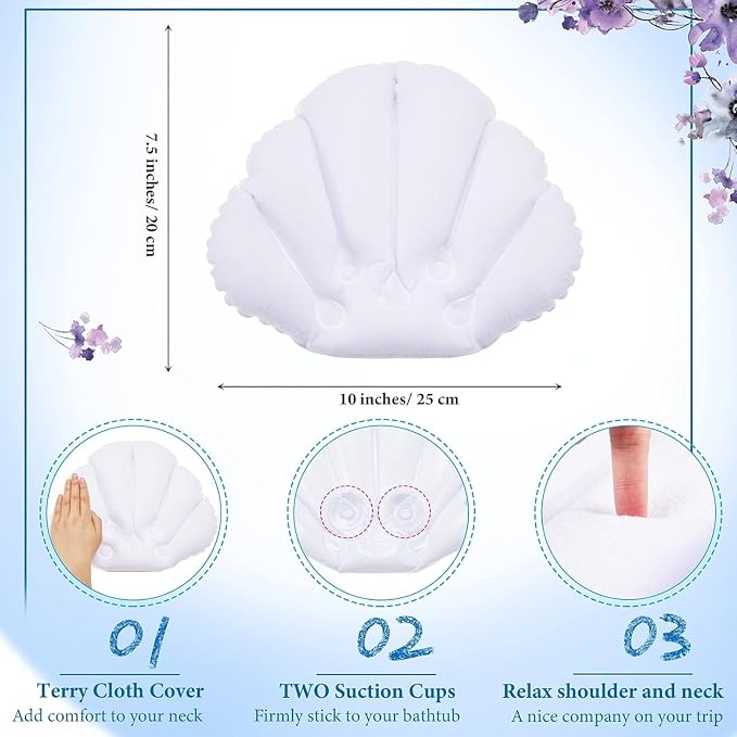 Jetec 2 Pcs Inflatable Bath Pillow - Image 3