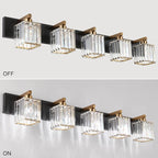 Aipsun Modern Vanity Light Bathroom Lighting Fixtures 5 Light Crystal Bathroom - Image 2