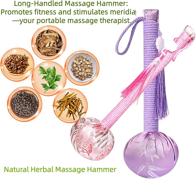 Mugwort Massage Hammer, Handheld Percussion Manual Massage Tool - Image 2