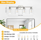 Unicozin Bathroom Light Fixtures, 4 Light Vanity Lights - Image 2